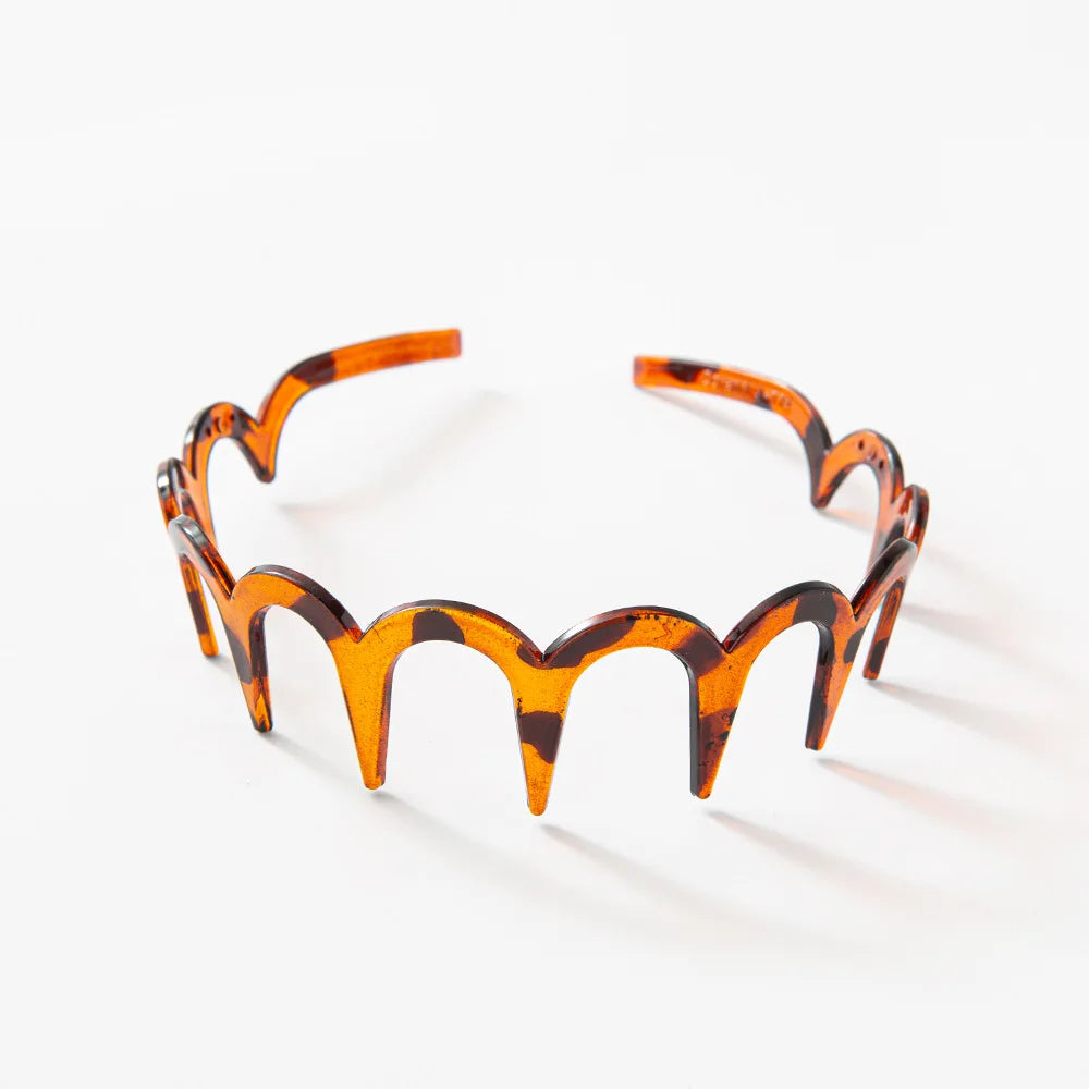 Fashion Wave Plastic Hair Band Wash Face With Teeth Comb Non-slip Headband for Women Girls Thin Thick Curly Hair