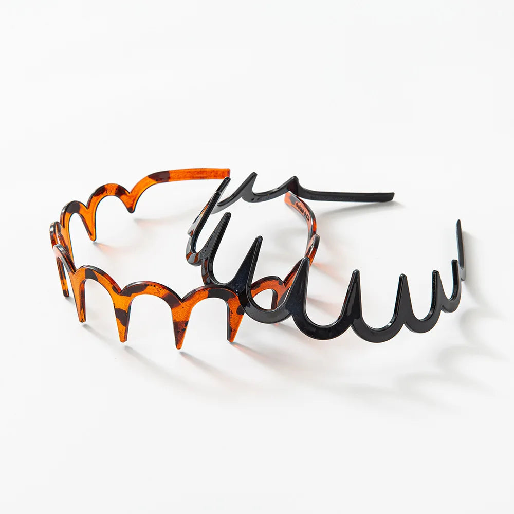 Fashion Wave Plastic Hair Band Wash Face With Teeth Comb Non-slip Headband for Women Girls Thin Thick Curly Hair