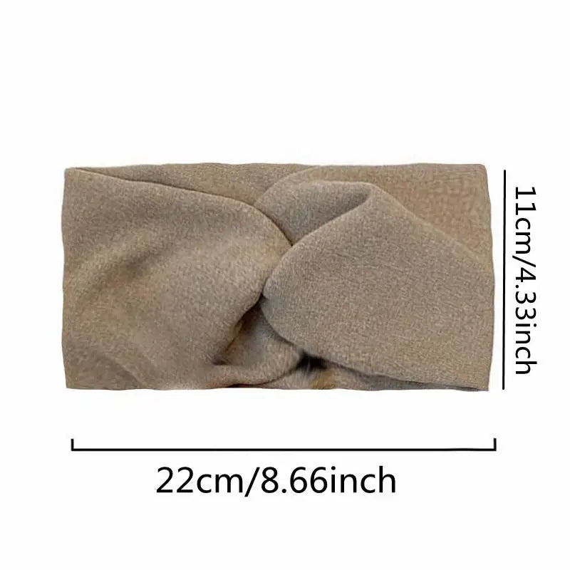 Cashmere Wide Headbands for Women Elastic Cross Hairbands Soft Turban Headwrap Solid Bandana Bandage Head Scarf Hair Accessories
