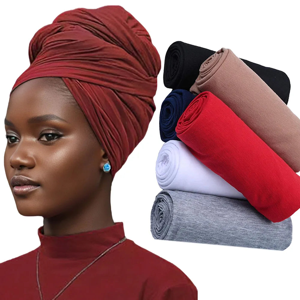 Head Wraps for Black Women Turban Headwraps Stretchy African Hair Wraps Jersey Head Scarf Tie Headbands