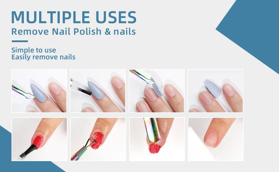 Cuticle Pusher and Spoon Nail Cleaner Triangle Cuticle Pusher Double Ended Gel Nail Polish Cuticle Remover Tool Stainless Steel