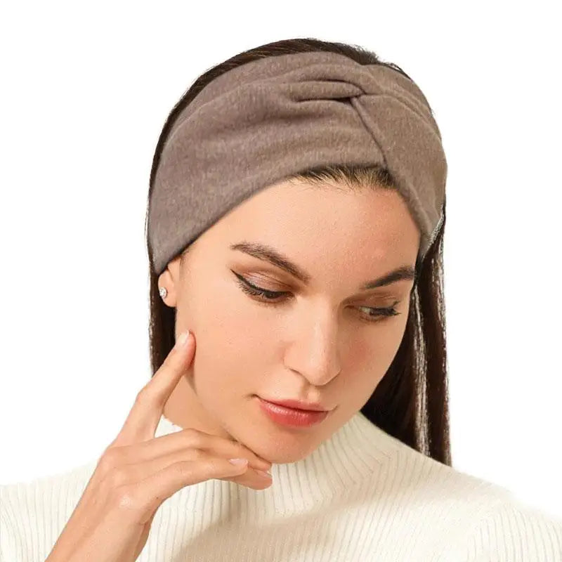 Cashmere Wide Headbands for Women Elastic Cross Hairbands Soft Turban Headwrap Solid Bandana Bandage Head Scarf Hair Accessories