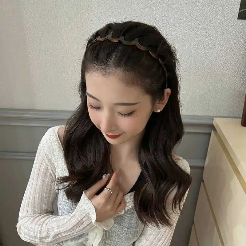 Fashion Wave Plastic Hair Band Wash Face With Teeth Comb Non-slip Headband for Women Girls Thin Thick Curly Hair