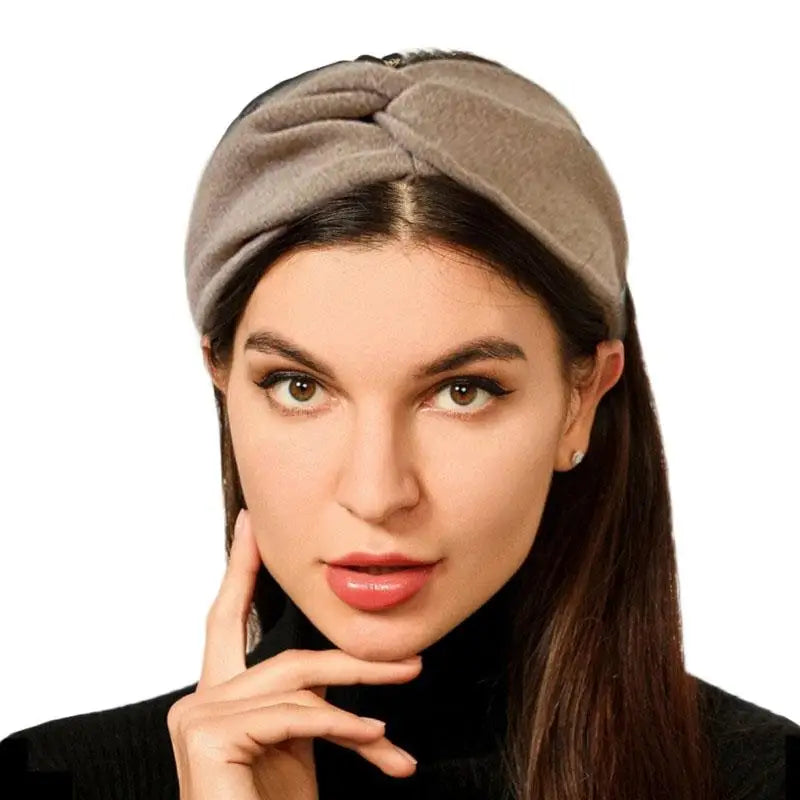 Cashmere Wide Headbands for Women Elastic Cross Hairbands Soft Turban Headwrap Solid Bandana Bandage Head Scarf Hair Accessories