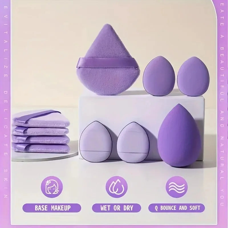 12Pcs Professional Makeup Sponge Set - Soft, Gentle, Multi-Purpose Tools for Perfect Foundation, Powder and Blush Application