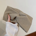 Cashmere Wide Headbands for Women Elastic Cross Hairbands Soft Turban Headwrap Solid Bandana Bandage Head Scarf Hair Accessories